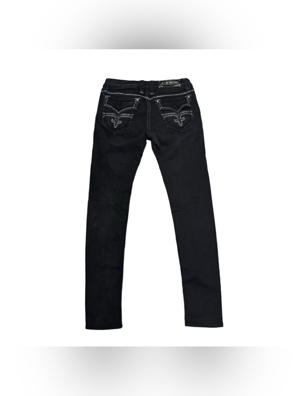 Rock Revival Anais Skinny Jean Women's 29 Low Rise Black Embellished Cowgirl Y2K
